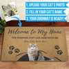 Custom Cat Doormat (Photo + Name) – ‘The Humans Just Live Here’